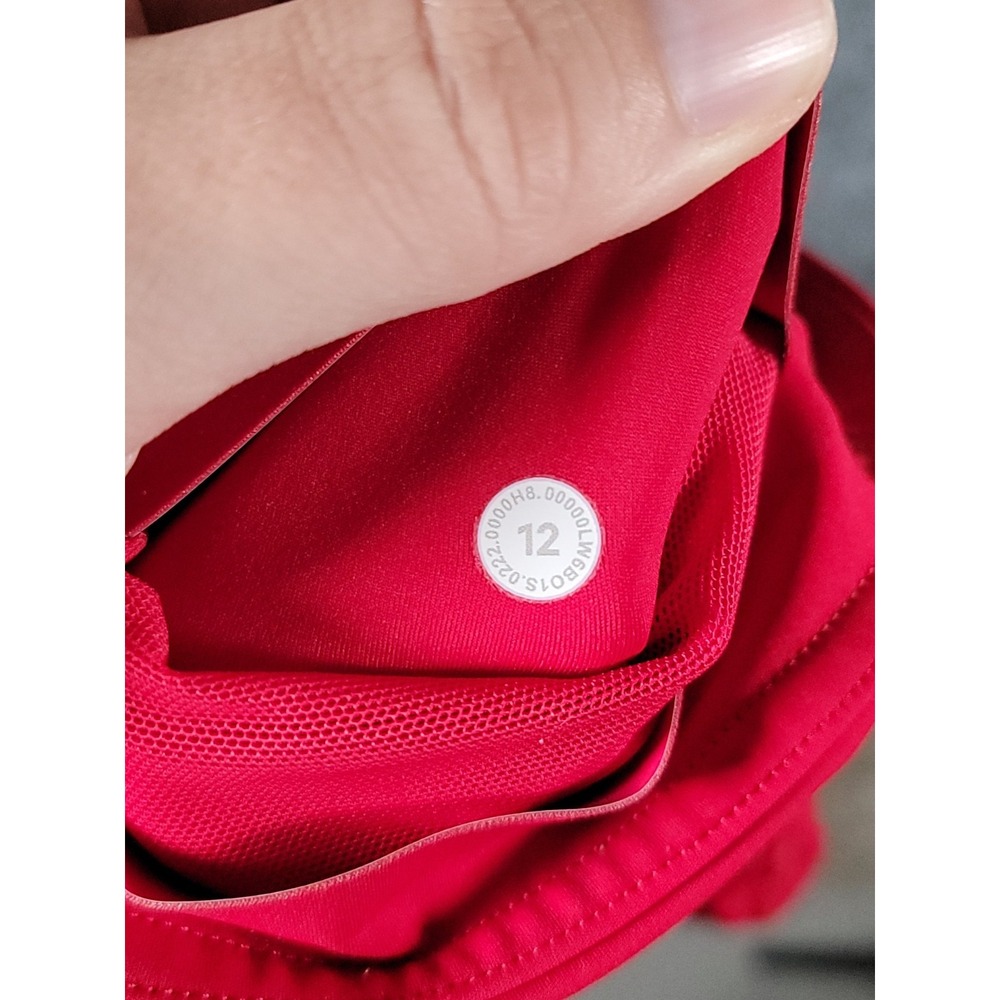 Lululemon Base Pace High Rise Crop 23" Leggings Red Nulux Womens Sz 12 Stretch - Picture 12 of 16